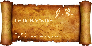 Jurik Mónika névjegykártya
